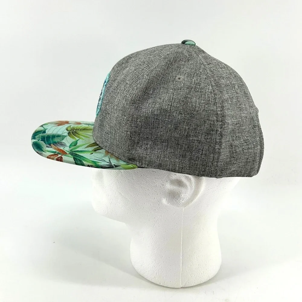 American Needle Chicago Blackhawks NHL Hat Gray Floral Tropical Snapback Cap